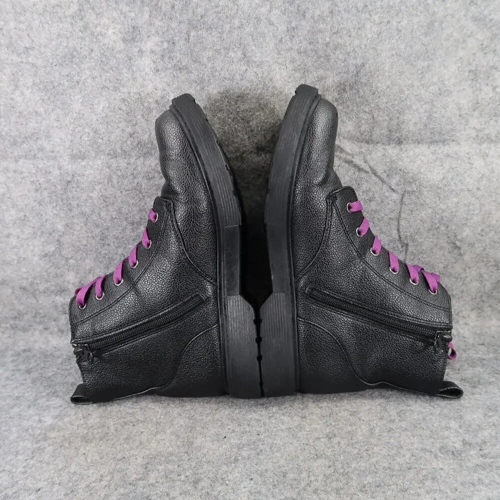 Art Class Shoes Kids 5 Boots Combat Biker Classic Lace Up Zip Black Casual Girls